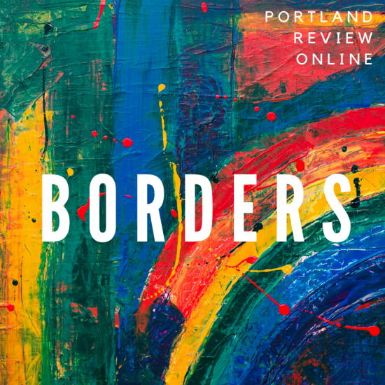Portland Review Online, Borders Theme finger-painted rainbow
